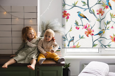 Blackout roller blind Birds on the twigs