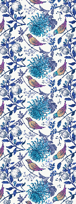 Blackout roller blind for window Blue tree flowers