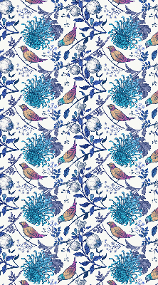 Blackout roller blind for window Blue tree flowers