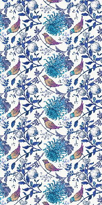 Blackout roller blind for window Blue tree flowers