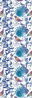 Blackout roller blind for window Blue tree flowers