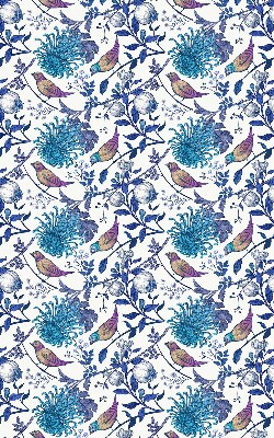 Blackout roller blind for window Blue tree flowers