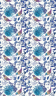 Blackout roller blind for window Blue tree flowers