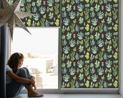 Fabric roller blind for window Cacti
