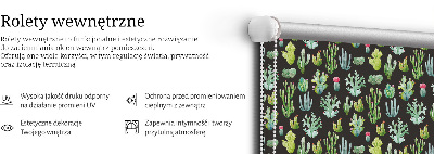 Fabric roller blind for window Cacti