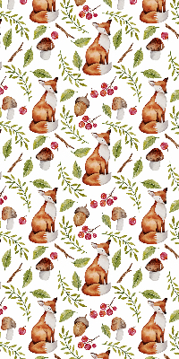 Blackout roller blind Foxes, mushrooms, leaves
