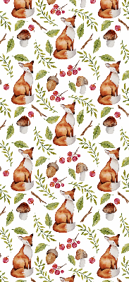 Blackout roller blind Foxes, mushrooms, leaves