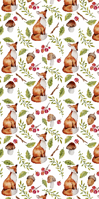 Blackout roller blind Foxes, mushrooms, leaves