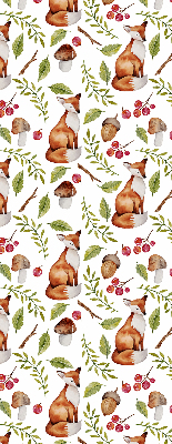 Blackout roller blind Foxes, mushrooms, leaves
