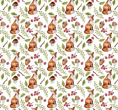 Blackout roller blind Foxes, mushrooms, leaves