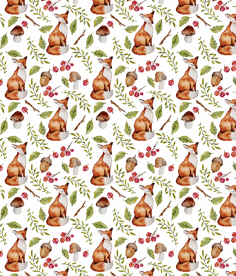 Blackout roller blind Foxes, mushrooms, leaves