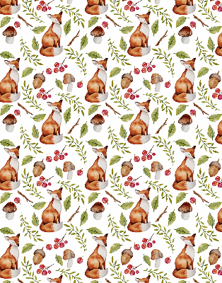 Blackout roller blind Foxes, mushrooms, leaves