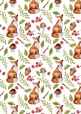 Blackout roller blind Foxes, mushrooms, leaves