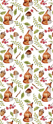 Blackout roller blind Foxes, mushrooms, leaves