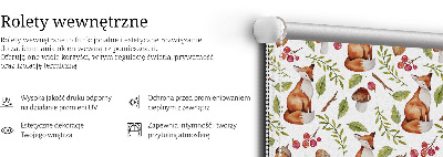 Blackout roller blind Foxes, mushrooms, leaves