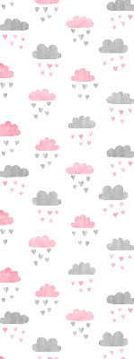 Blackout roller blind for window Pink and gray clouds