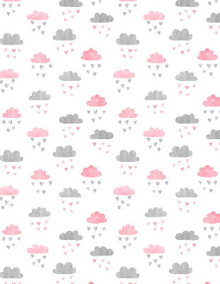 Blackout roller blind for window Pink and gray clouds