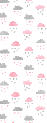Blackout roller blind for window Pink and gray clouds