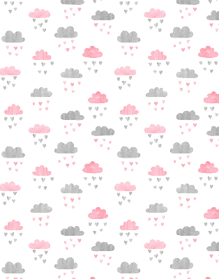 Blackout roller blind for window Pink and gray clouds