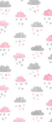 Blackout roller blind for window Pink and gray clouds