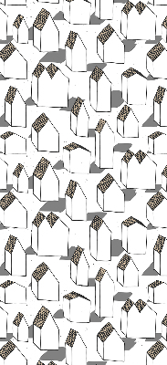 Fabric roller blind for window White houses