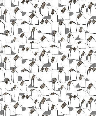 Fabric roller blind for window White houses