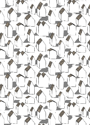 Fabric roller blind for window White houses