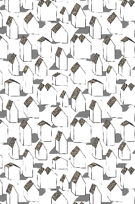 Fabric roller blind for window White houses