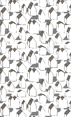 Fabric roller blind for window White houses