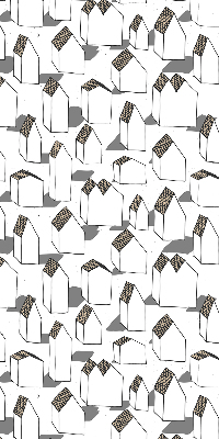 Fabric roller blind for window White houses