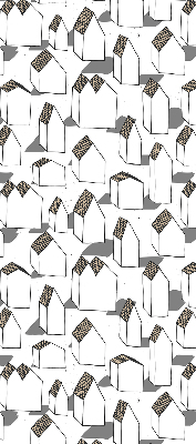 Fabric roller blind for window White houses