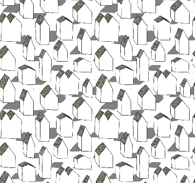 Fabric roller blind for window White houses