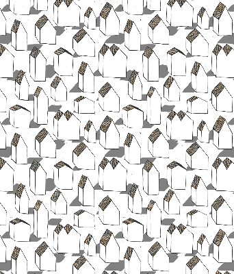 Fabric roller blind for window White houses