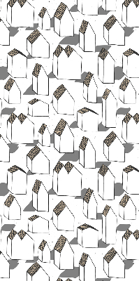 Fabric roller blind for window White houses