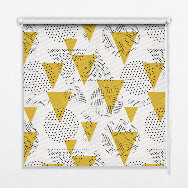 Blackout roller blind Triangles and circles made of dots