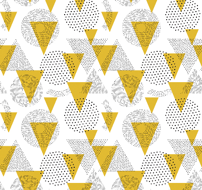 Blackout roller blind Triangles and circles made of dots