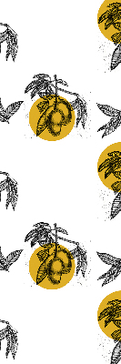 Blackout roller blind for window Fruits and yellow circles