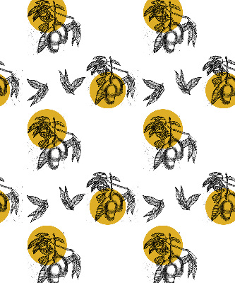 Blackout roller blind for window Fruits and yellow circles