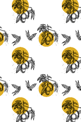 Blackout roller blind for window Fruits and yellow circles