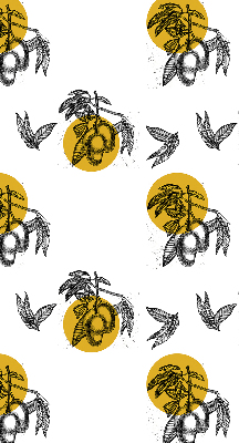 Blackout roller blind for window Fruits and yellow circles