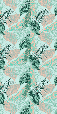 Fabric roller blind for window Tropical leaves