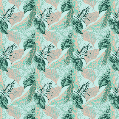 Fabric roller blind for window Tropical leaves