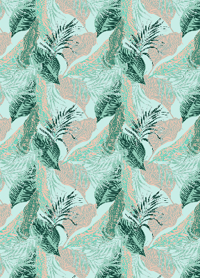 Fabric roller blind for window Tropical leaves