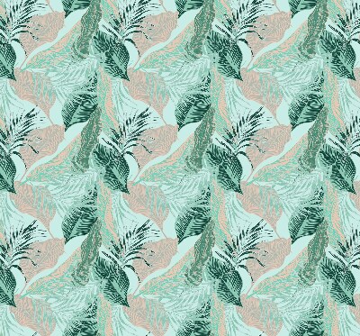 Fabric roller blind for window Tropical leaves