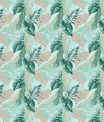 Fabric roller blind for window Tropical leaves