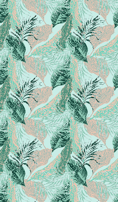 Fabric roller blind for window Tropical leaves