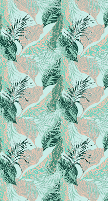 Fabric roller blind for window Tropical leaves