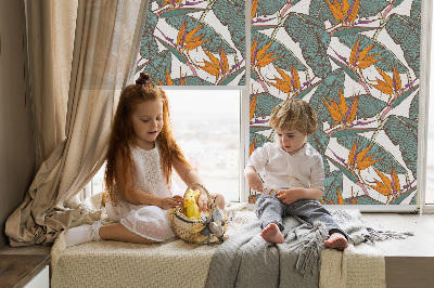 Blackout roller blind Green leaves