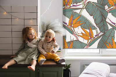 Blackout roller blind Green leaves