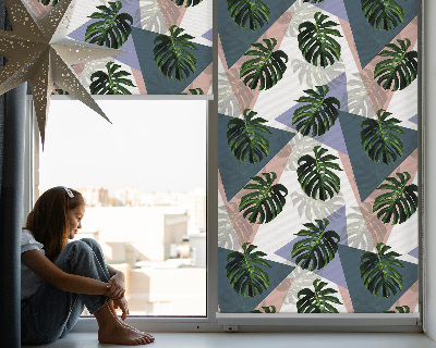 Blackout roller blind for window The leaves of the plant